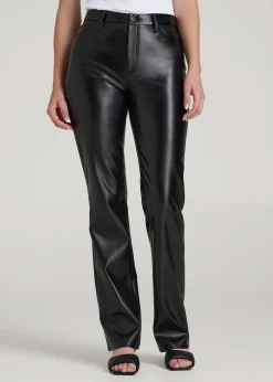 True Touch Leather Straight Leg Pants for Tall Women