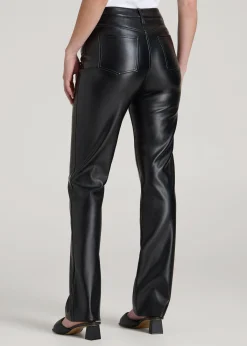 True Touch Leather Straight Leg Pants for Tall Women