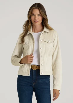 True Touch Suede Trucker Jacket for Tall Women