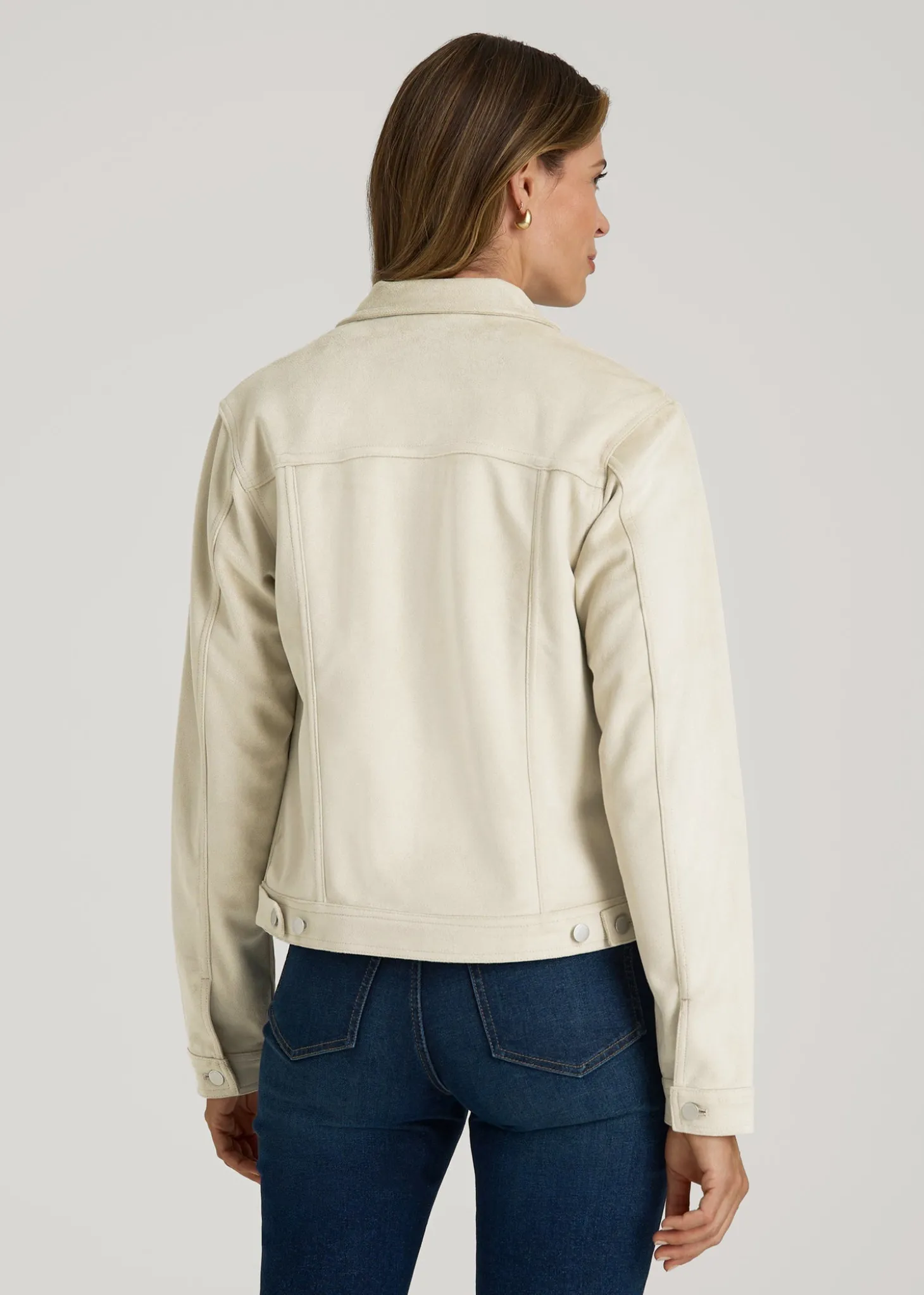 True Touch Suede Trucker Jacket for Tall Women