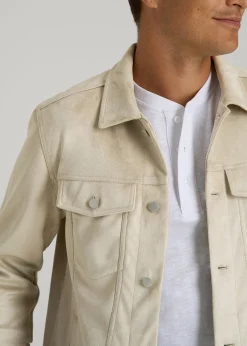 True Touch Suede Trucker Jacket for Tall Men