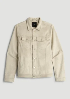 True Touch Suede Trucker Jacket for Tall Men