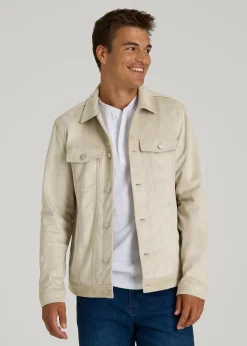 True Touch Suede Trucker Jacket for Tall Men