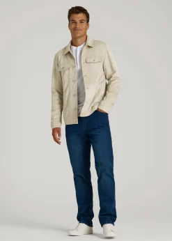True Touch Suede Trucker Jacket for Tall Men