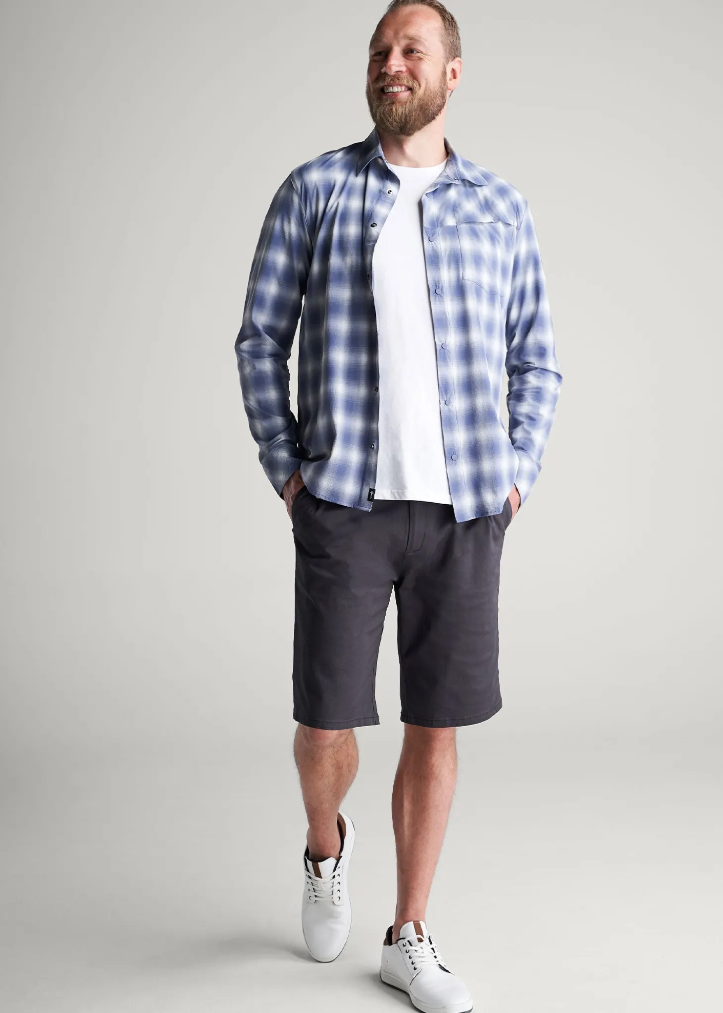 Ultra Lightweight Snap-Front Shirt for Tall Men