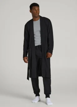 Waffle-Knit Lounge Robe for Tall Men