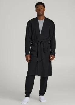 Waffle-Knit Lounge Robe for Tall Men