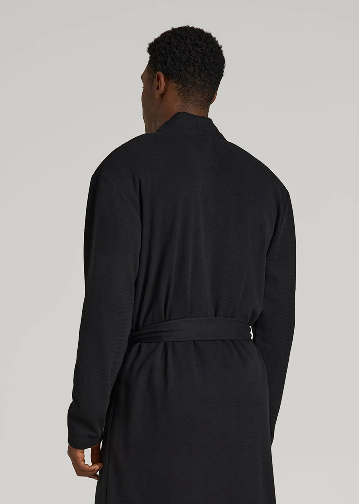 Waffle-Knit Lounge Robe for Tall Men
