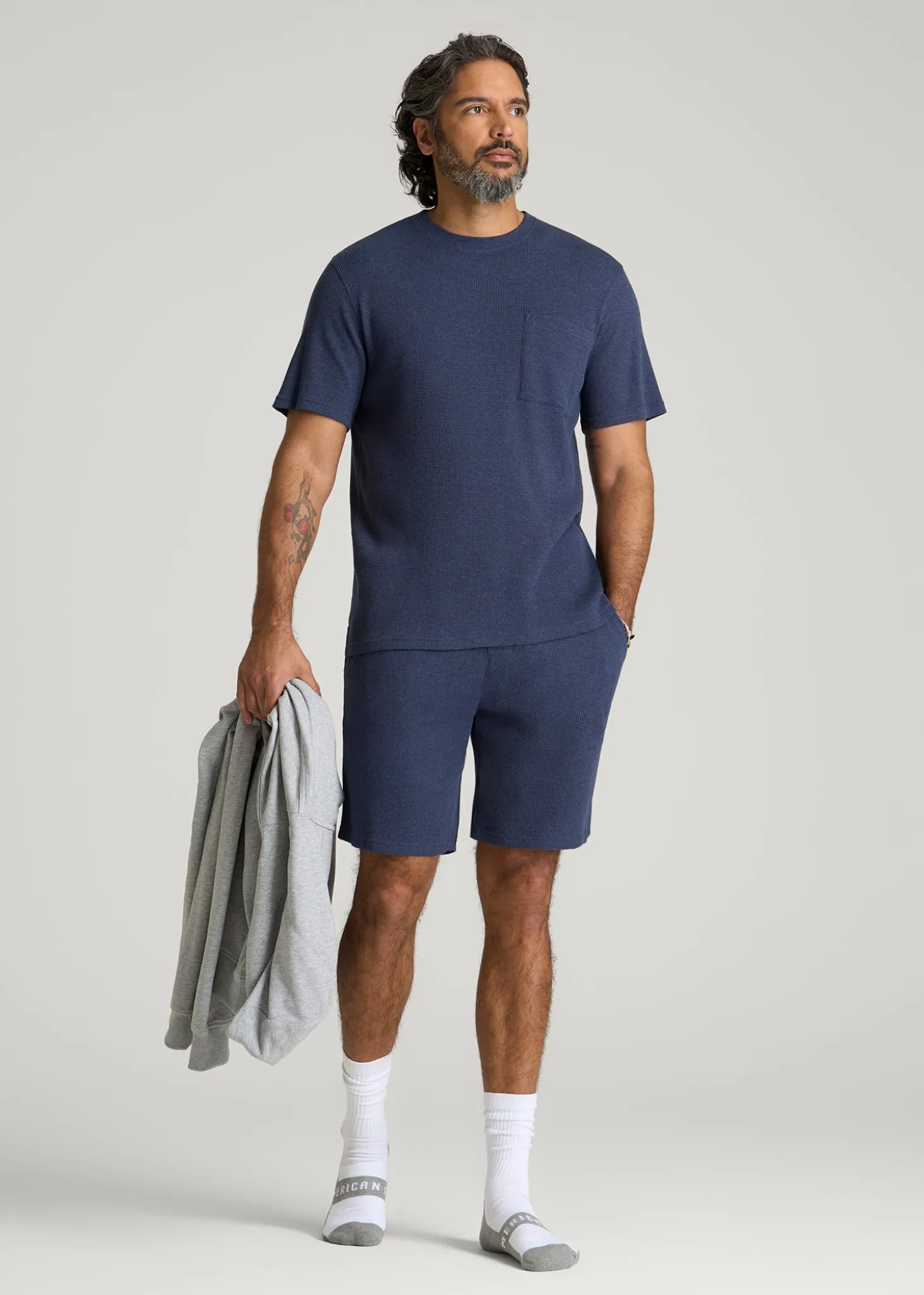 Waffle Lounge Shorts for Tall Men
