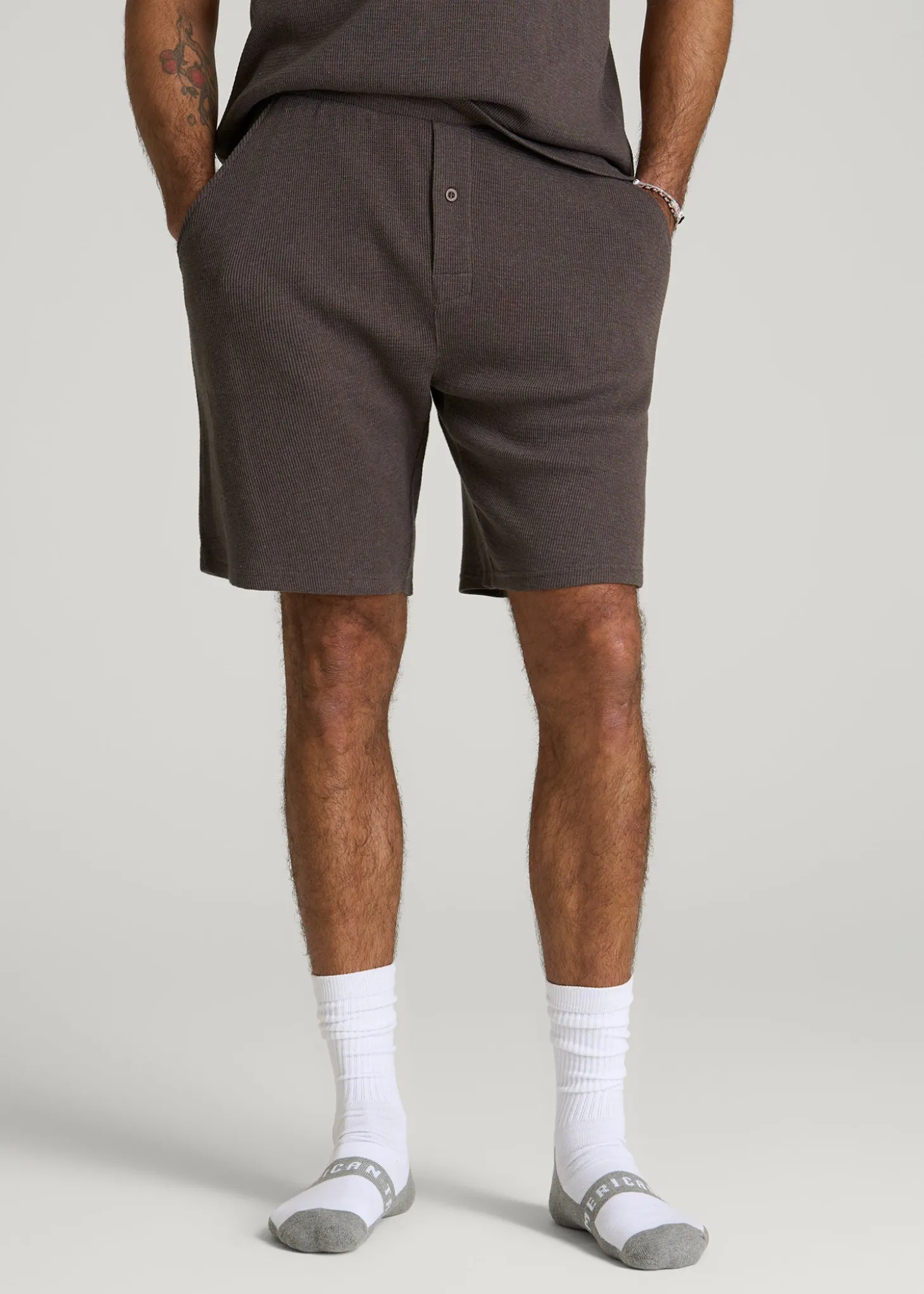 Waffle Lounge Shorts for Tall Men