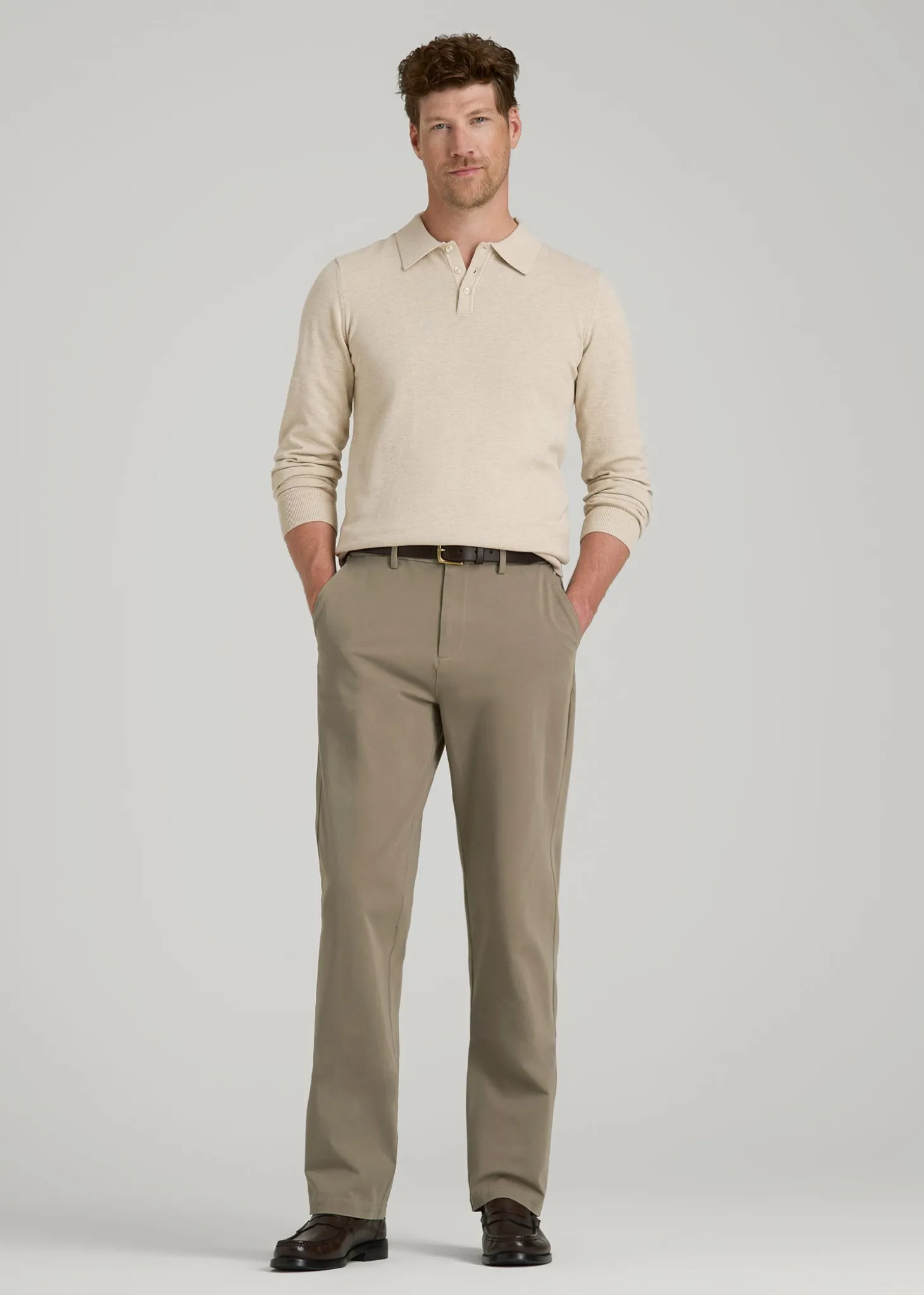 4-Way Stretch Commuter Straight Chino Pants for Tall Men