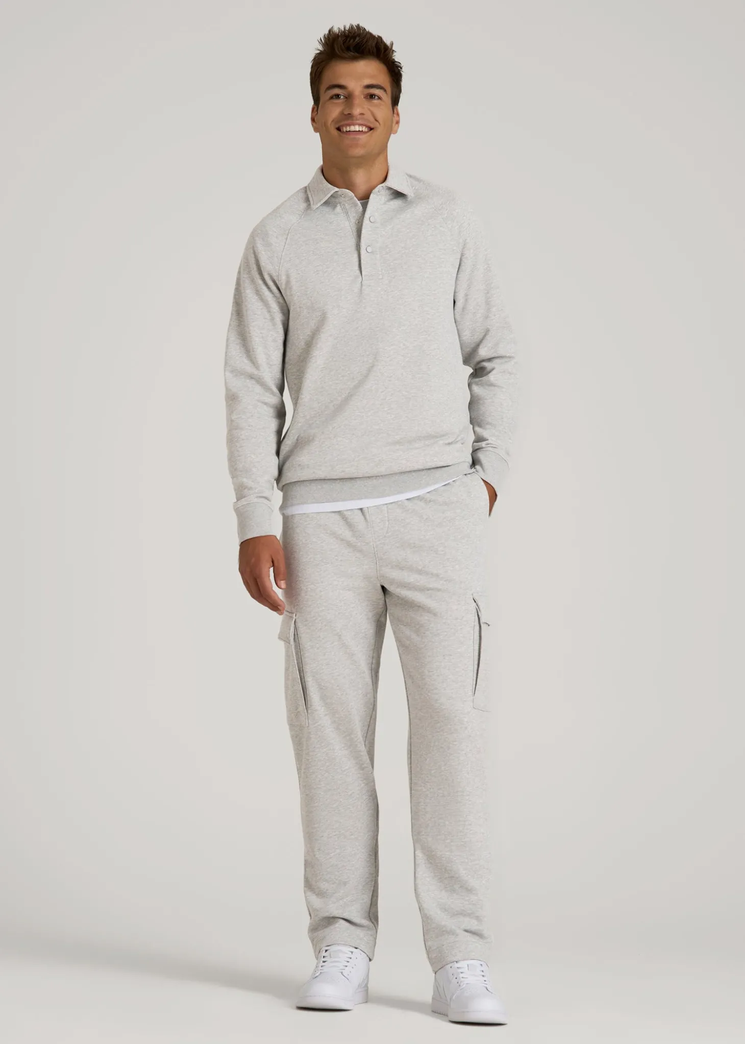 Wearever Fleece Collared Sweatshirt for Tall Men
