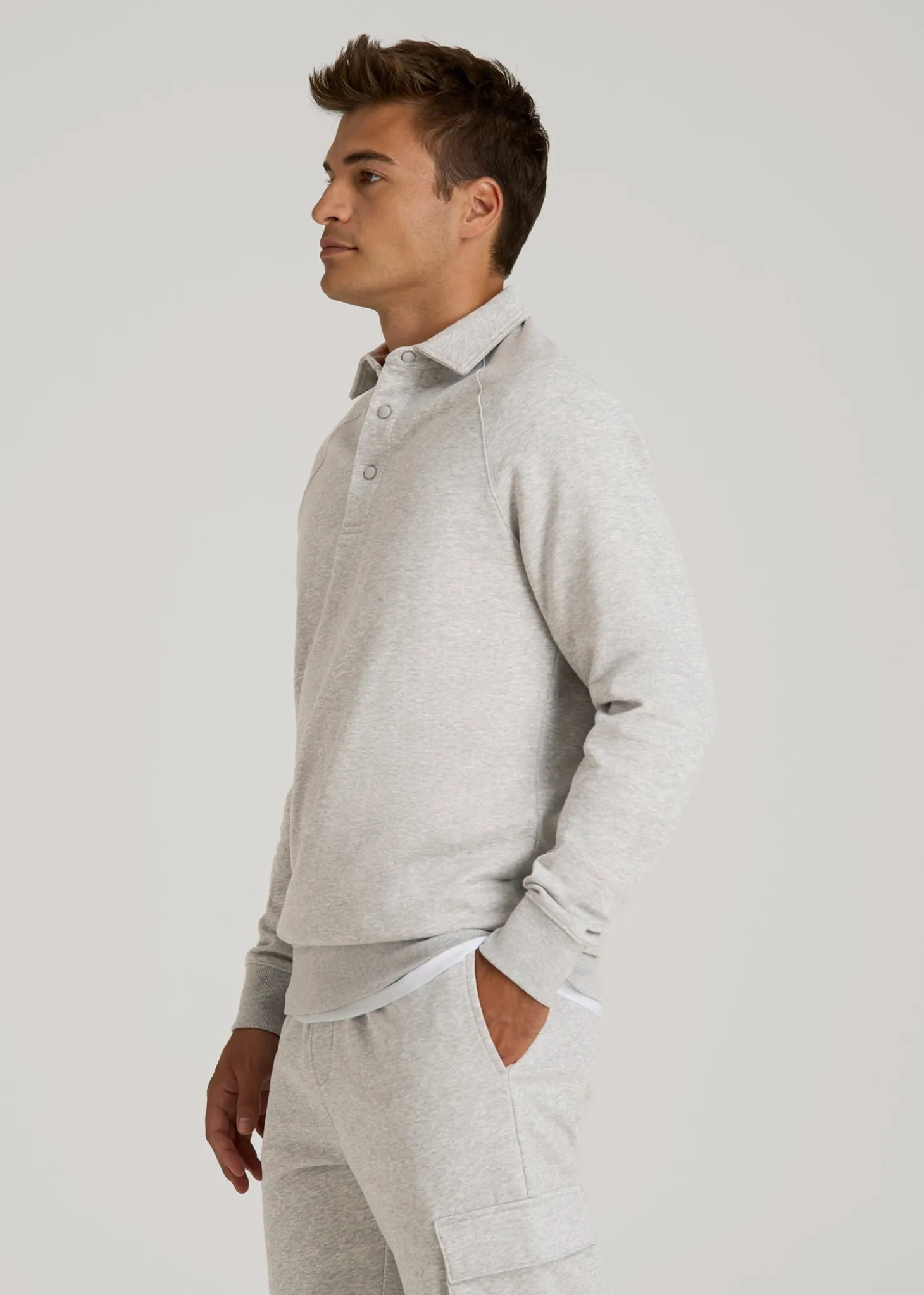 Wearever Fleece Collared Sweatshirt for Tall Men