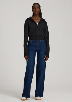 Wearever Fleece Cropped Zip-Up Hoodie for Tall Women