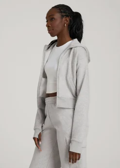 Wearever Fleece Cropped Zip-Up Hoodie for Tall Women