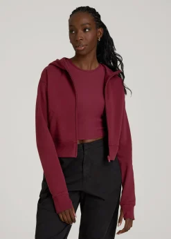 Wearever Fleece Cropped Zip-Up Hoodie for Tall Women
