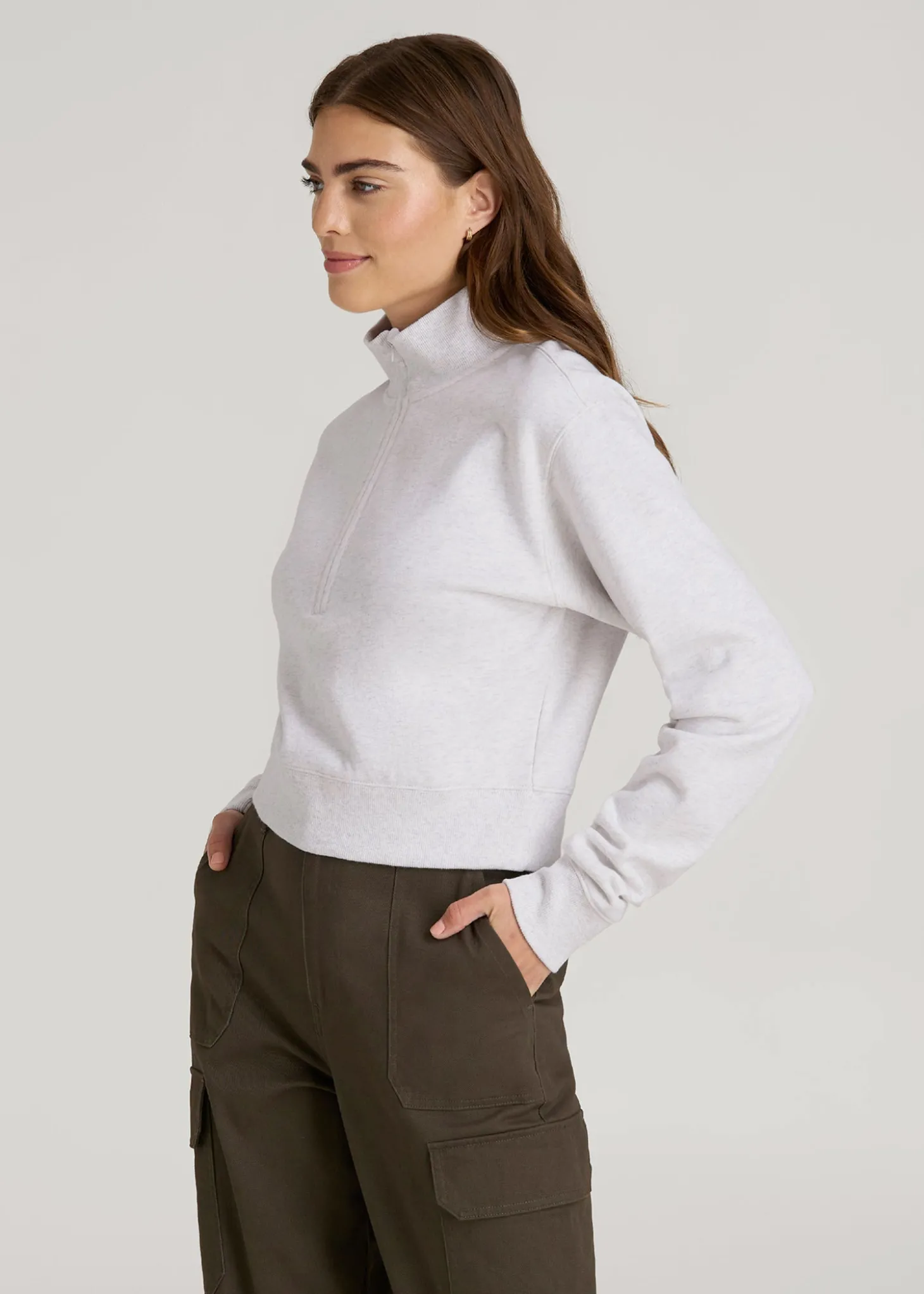 Wearever 2.0 Fleece Half-Zip Cropped Sweatshirt for Tall Women