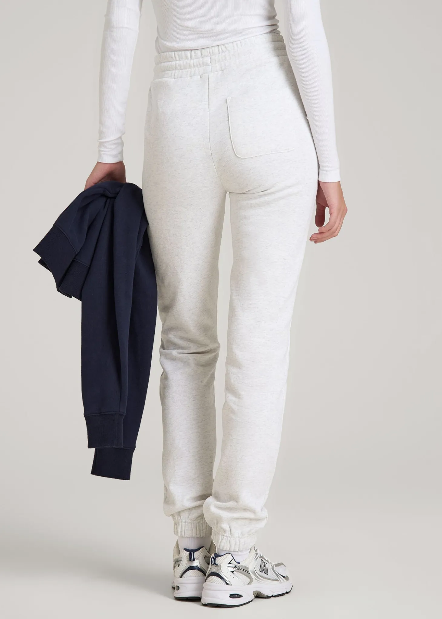 Wearever Fleece Slim Fit High-Waisted Garment Dye Sweatpants for Tall Women