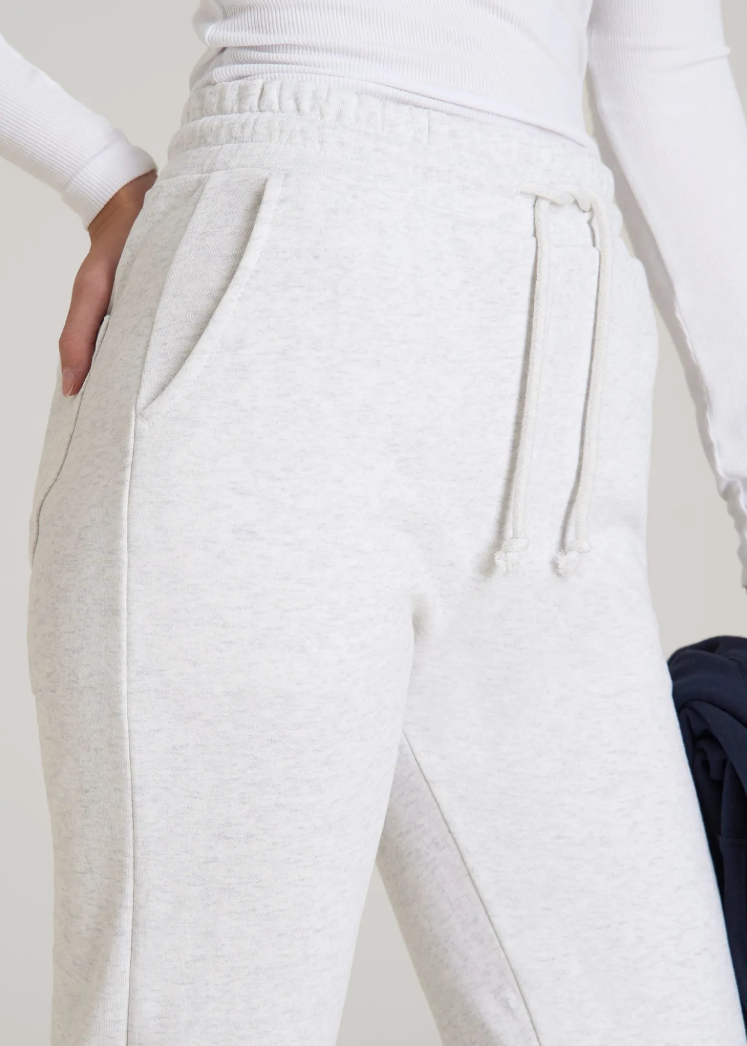 Wearever Fleece Slim Fit High-Waisted Garment Dye Sweatpants for Tall Women