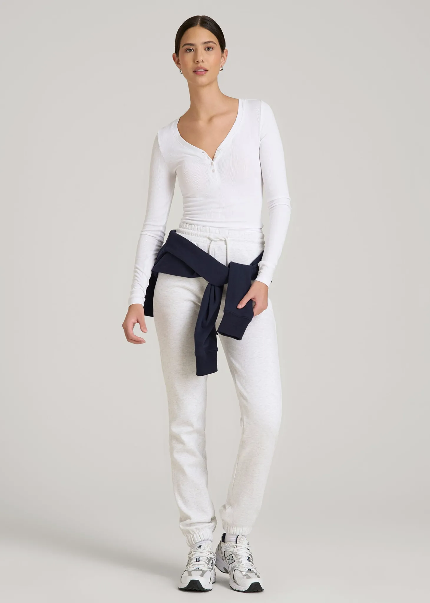 Wearever Fleece Slim Fit High-Waisted Garment Dye Sweatpants for Tall Women