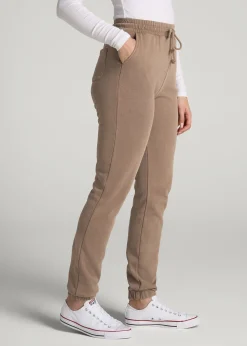 Wearever Fleece Slim Fit High-Waisted Garment Dye Sweatpants for Tall Women