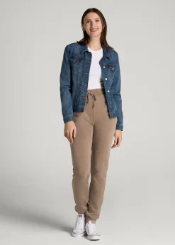 Wearever Fleece Slim Fit High-Waisted Garment Dye Sweatpants for Tall Women