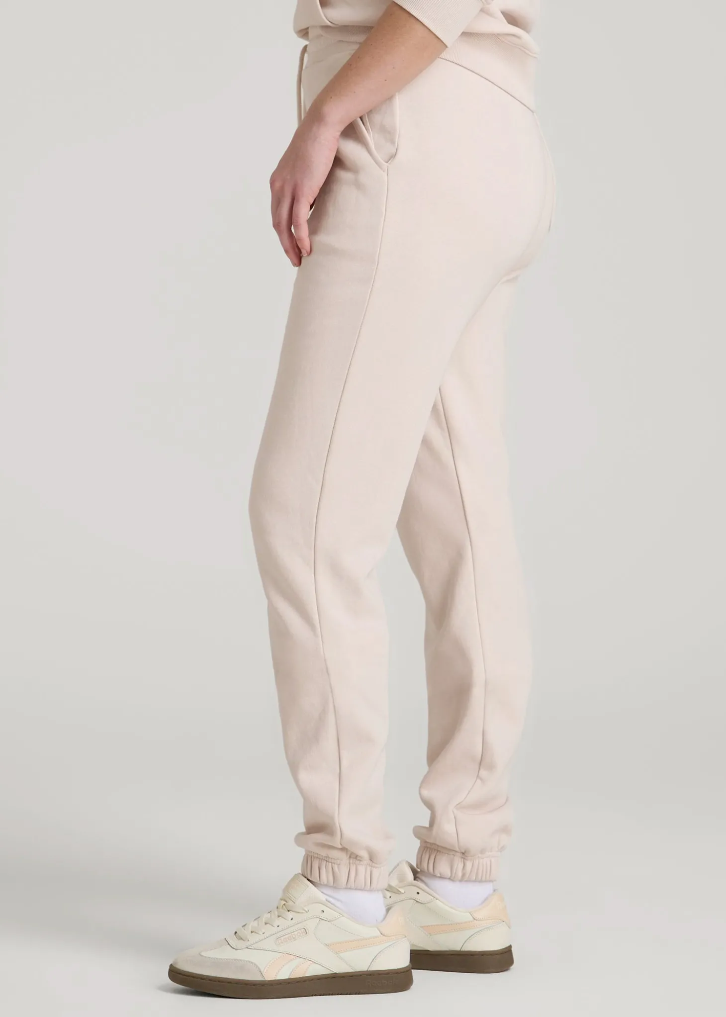 Wearever Fleece Slim Fit High-Waisted Garment Dye Sweatpants for Tall Women