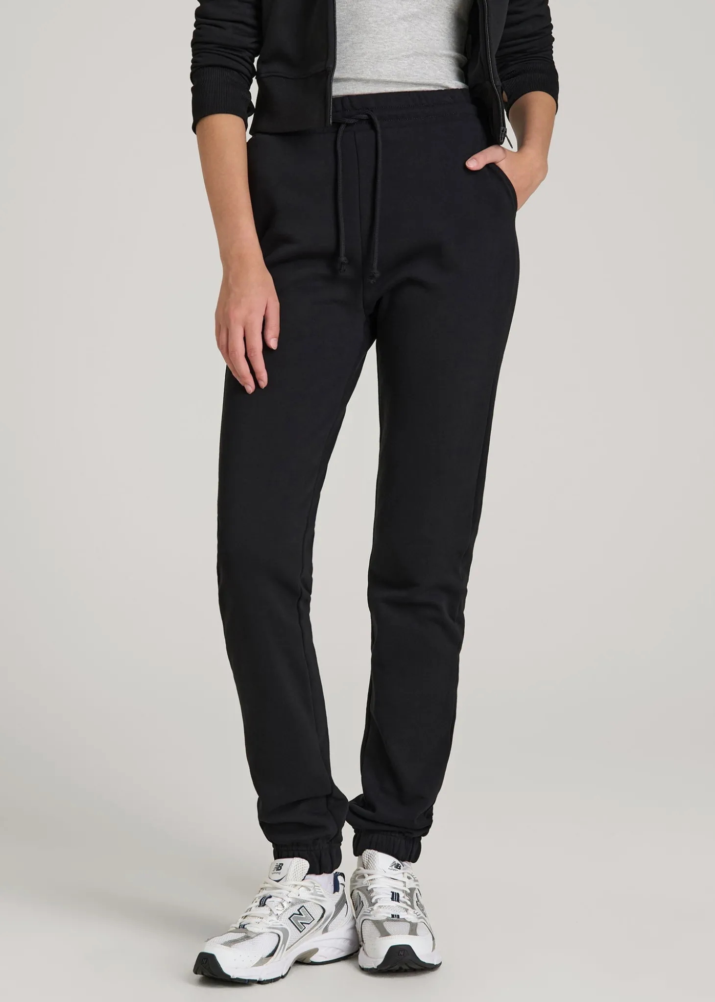 Wearever Fleece Slim Fit High-Waisted Garment Dye Sweatpants for Tall Women