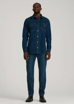 Western Denim Shirt for Tall Men