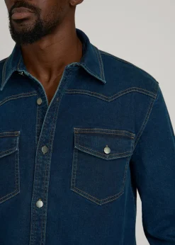 Western Denim Shirt for Tall Men