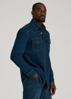 Western Denim Shirt for Tall Men