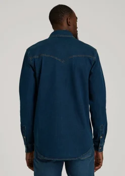Western Denim Shirt for Tall Men