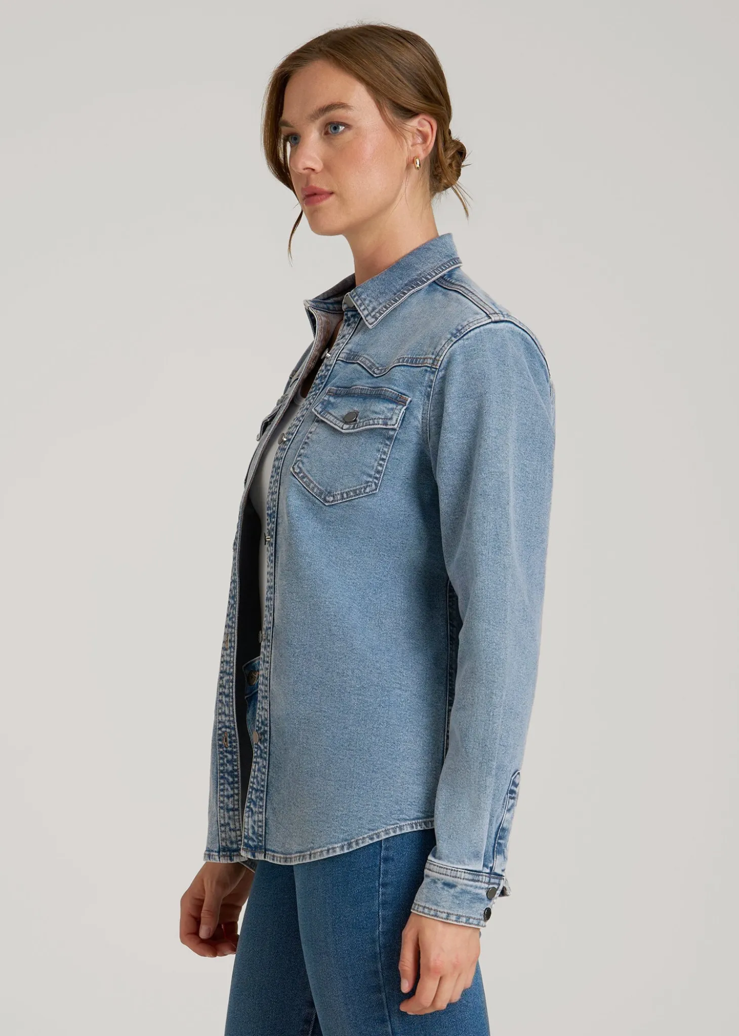 Western Denim Shirt for Tall Women