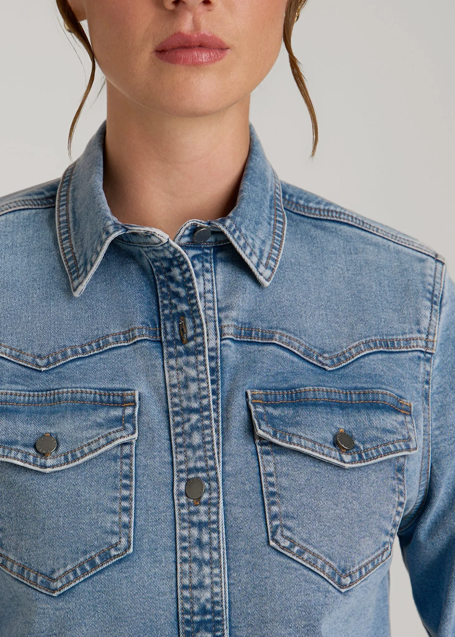 Western Denim Shirt for Tall Women
