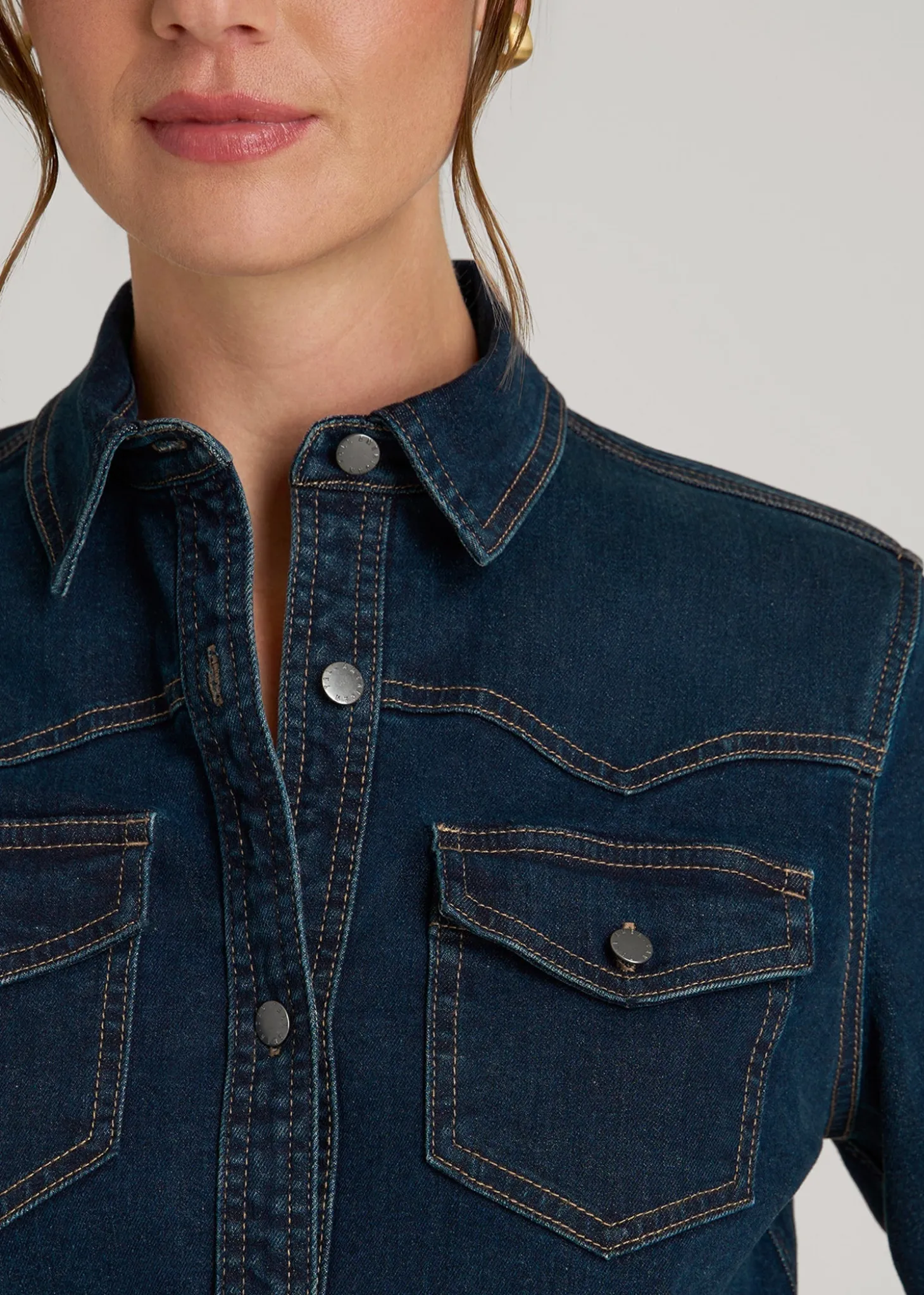 Western Denim Shirt for Tall Women