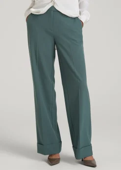 Wide-Leg Cuffed Pants for Tall Women