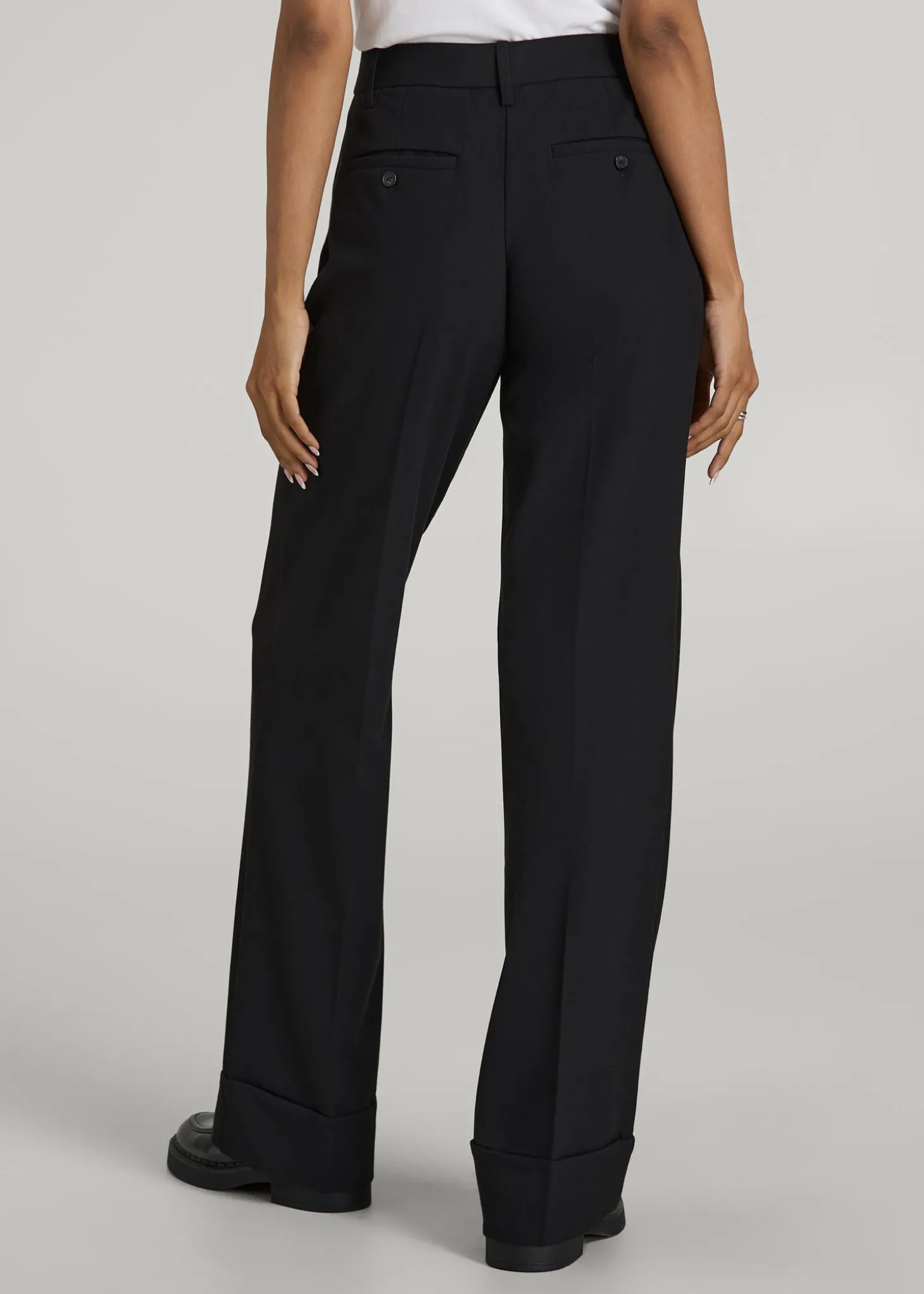 Wide-Leg Cuffed Pants for Tall Women