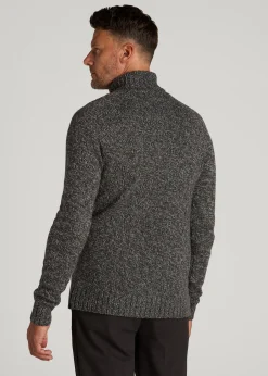 Wool Blend Marled Turtleneck for Tall Men