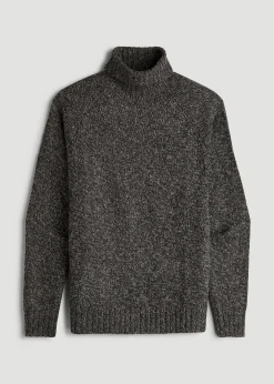 Wool Blend Marled Turtleneck for Tall Men