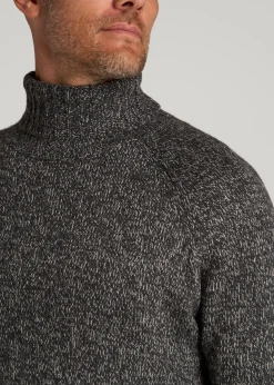 Wool Blend Marled Turtleneck for Tall Men