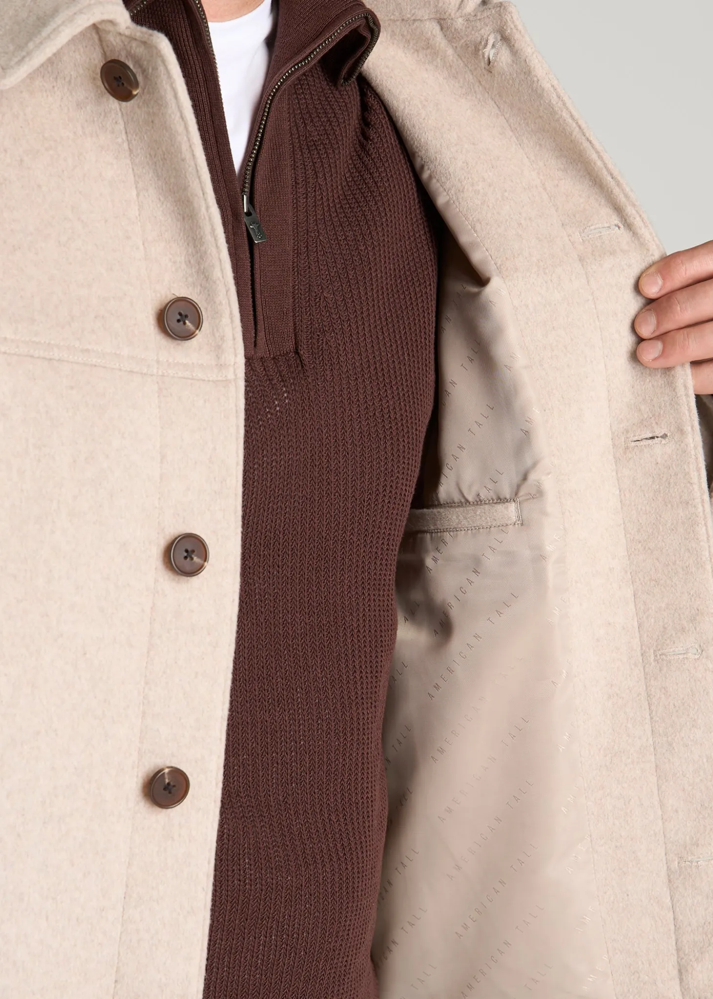 Wool Harrington Jacket for Tall Men