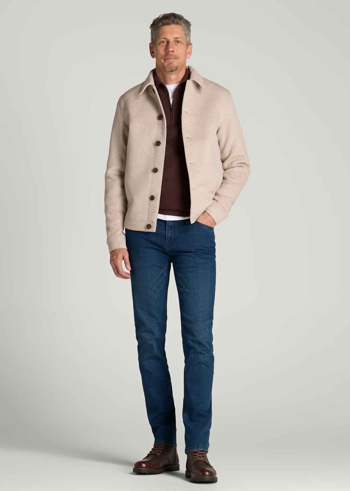 Wool Harrington Jacket for Tall Men